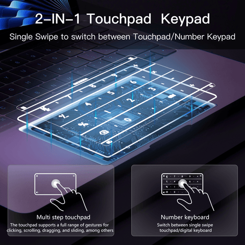 Nums® Smart Number Keypad for The Nums smart Numeric keyboard for Surface Pro/Book, TouchpadProtector , 2-N-1 Touchpad with NumericKeypad, Wireless Number Pad